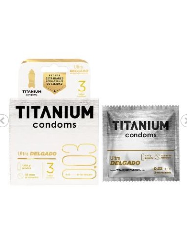 Condones titanium ultra delgado x 3