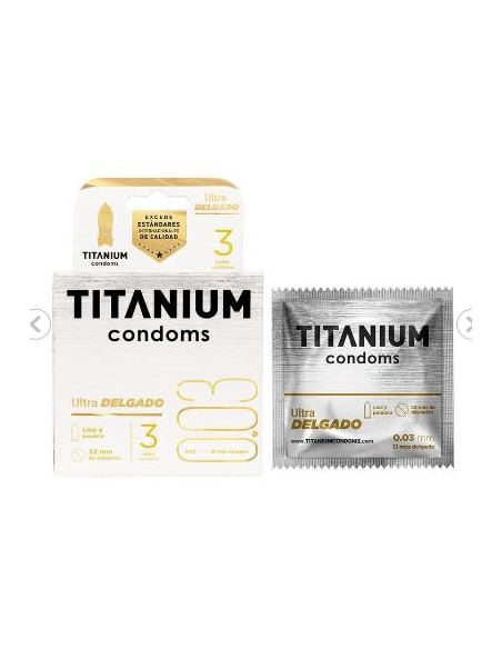 Condones titanium ultra delgado x 3