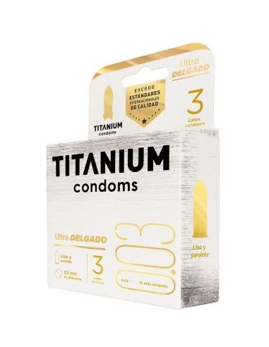 Condones titanium ultra delgado x 3