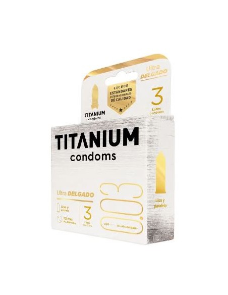 Condones titanium ultra delgado x 3
