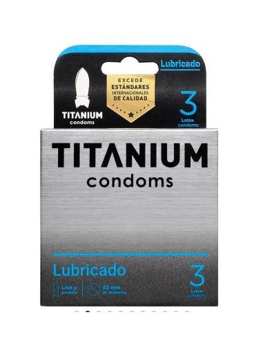 Condones titanium lubricado x3
